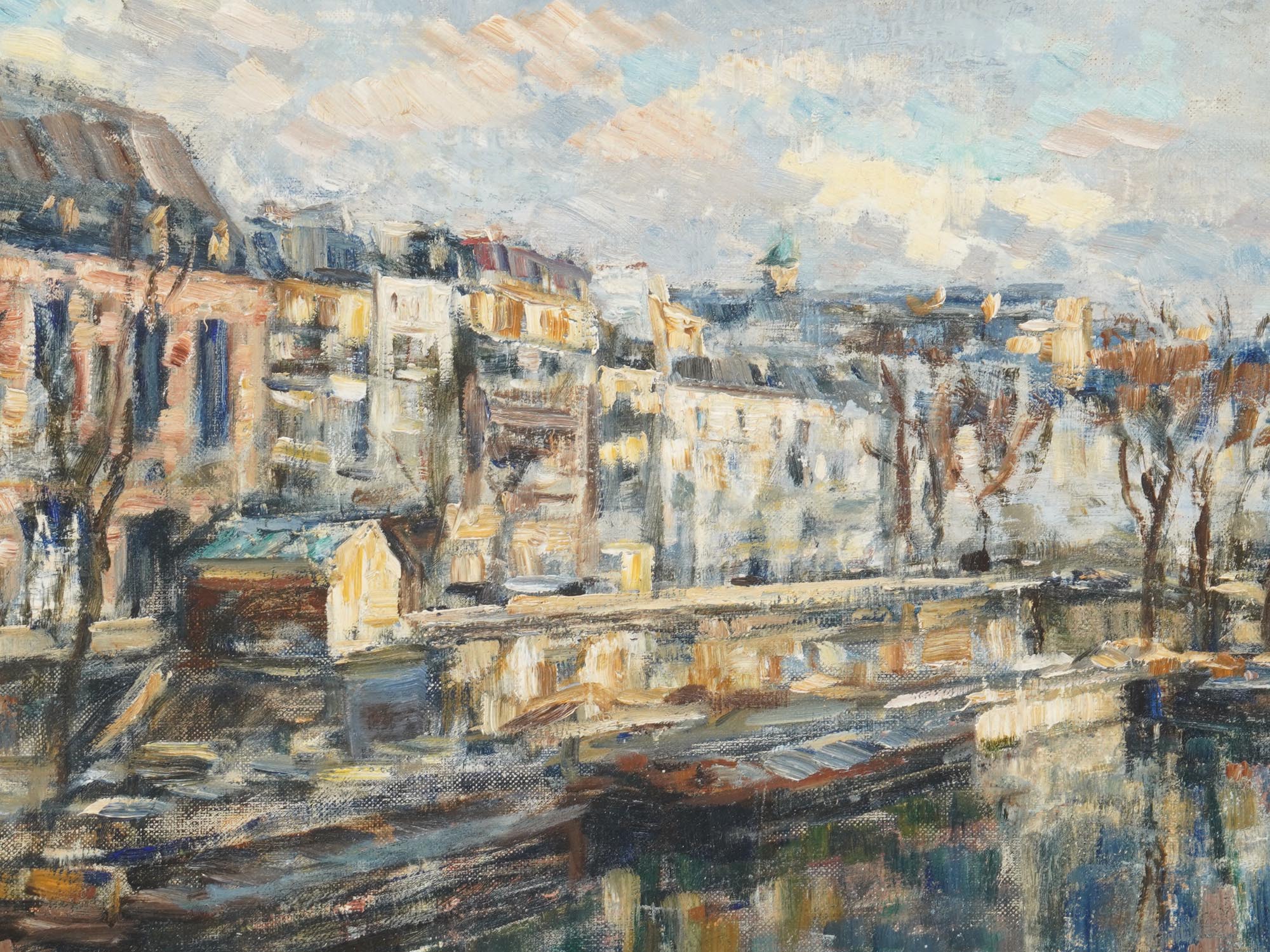 FRENCH CITYSCAPE OIL PAINTING BY MICHEL GILBERT PIC-1